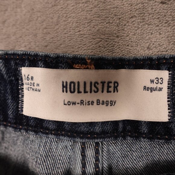 Hollister Jeans Low-Rise Baggy |‎ Women's W33/16R Regular | Blue Denim NWT - Picture 3 of 14